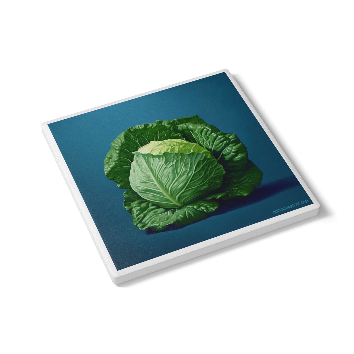 Cabbage Patch Chic Ceramic Coaster – Veggie Vogue in Full Bloom 🥬