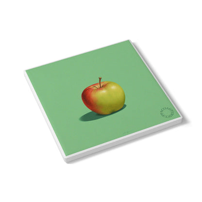 🍏 Fresh Pick Ceramic Coaster – Crisp, Simple, Perfectly Sweet