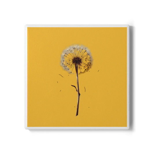 Dandelion Ceramic Coaster – Artistic Floral Gift