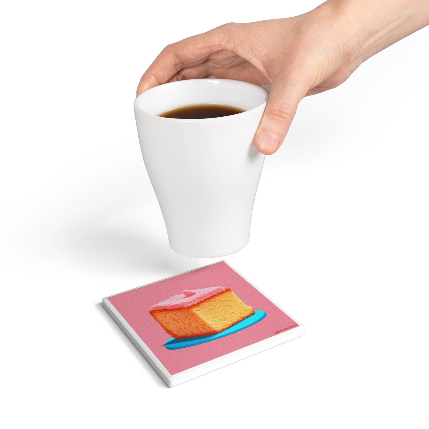 Slice of Joy Ceramic Coaster – Cake & Color Edition 🍰💖