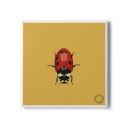 🐞 The “Lucky Ladybird” Ceramic Coaster – Bright, Bold, Timeless