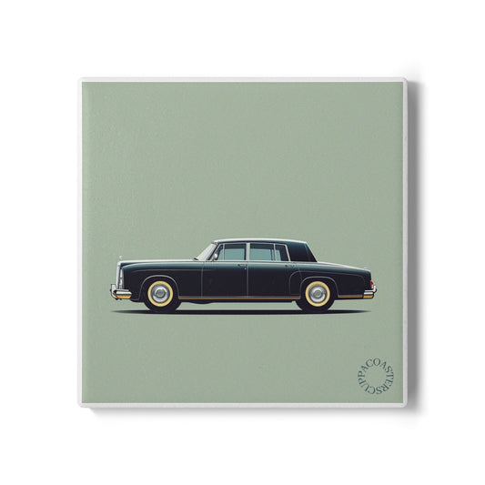 🚘 Classic Mercedes Ceramic Coaster – Timeless Elegance