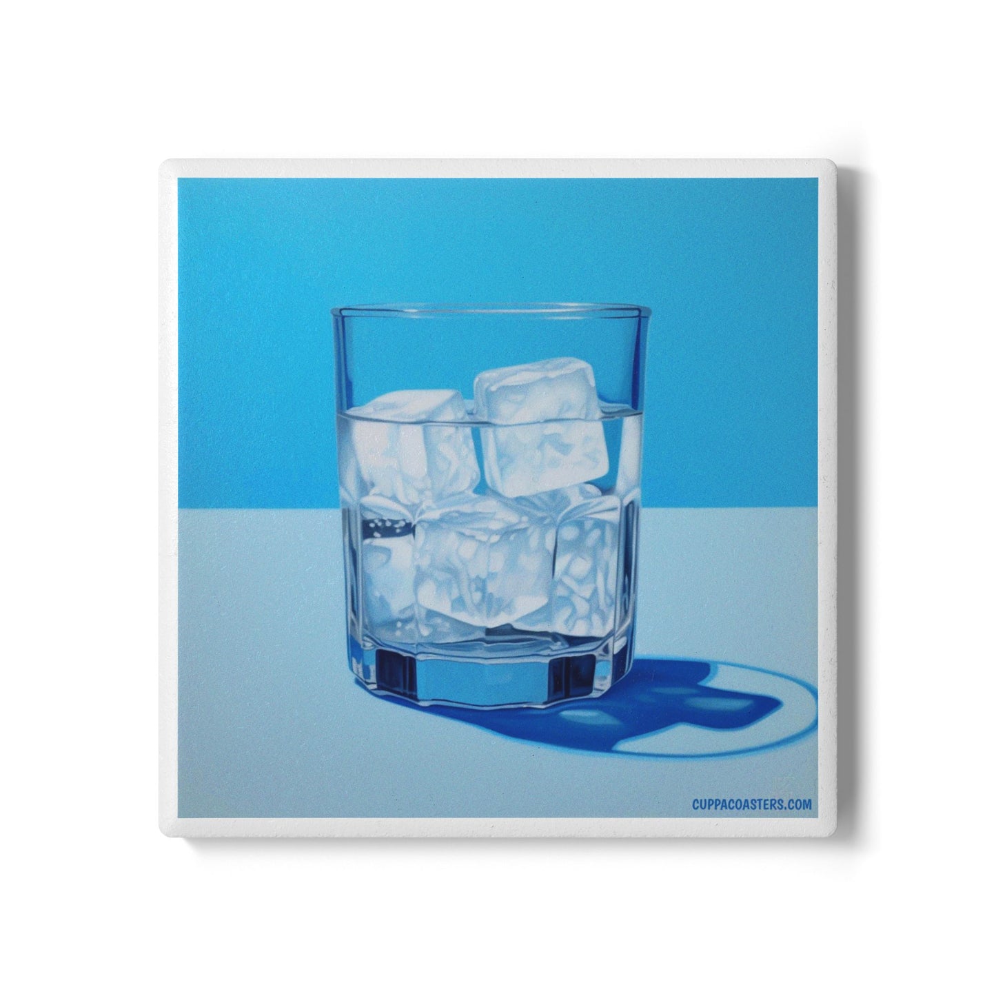 Ice Glass Ceramic Coaster – Chill Factor Edition 🧊💙