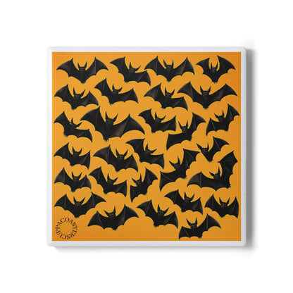 🦇 Night Flight – Bat Pattern Ceramic Coaster