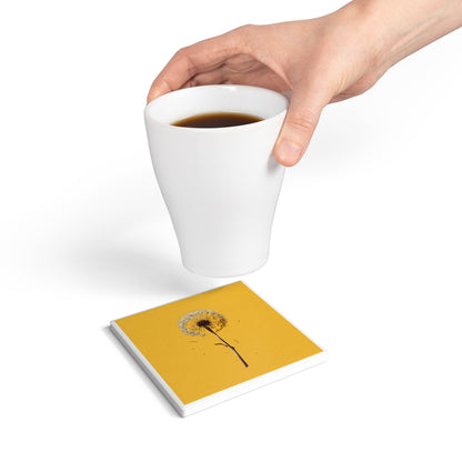 Dandelion Ceramic Coaster – Artistic Floral Gift