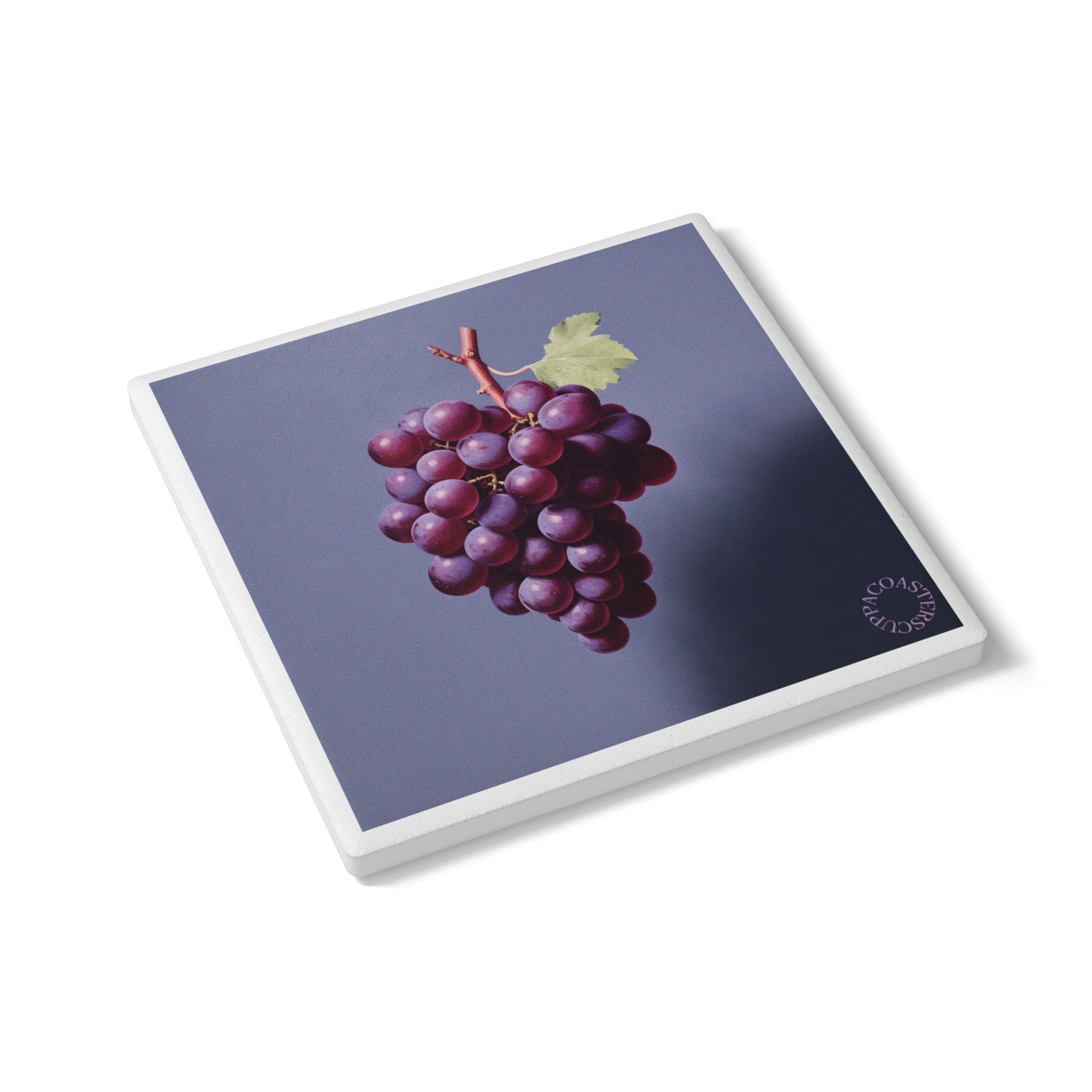 🍇 “Grape Harmony” Ceramic Coaster – Vineyard Charm Meets Modern Design