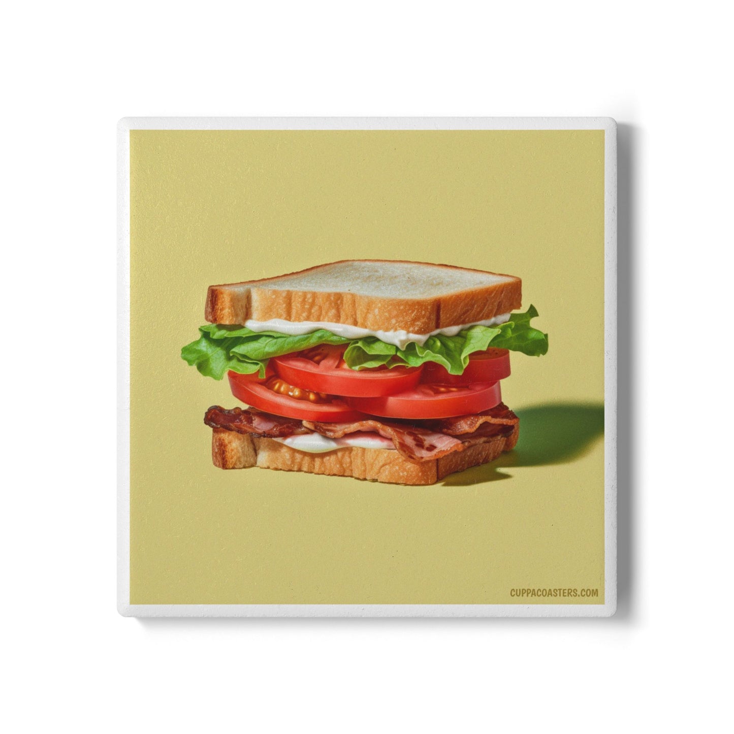 BLT Sandwich Ceramic Coaster – Bite Me Edition 🥓🍅💛