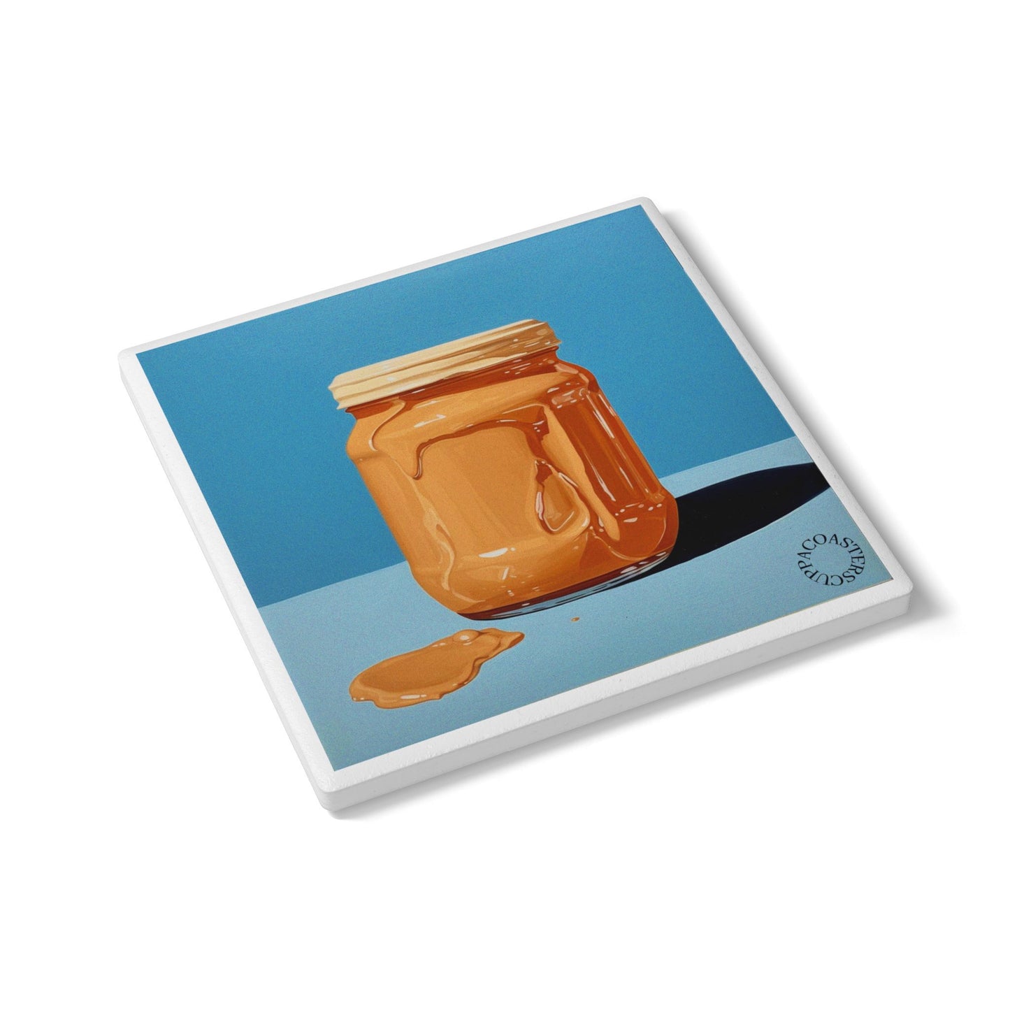 🥜 “Peanut Butter Dream” Ceramic Coaster – Retro Pop for Modern Tables