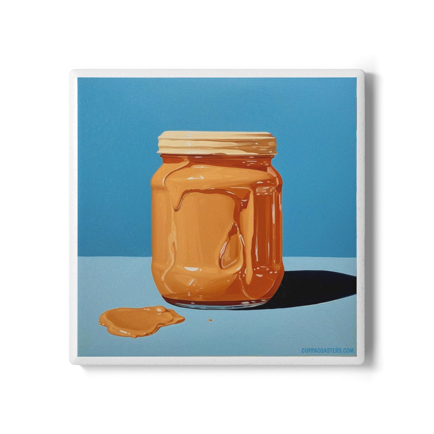 Peanut Butter Pop Ceramic Drinks Coaster – A Spoonful of Style 🥜💥