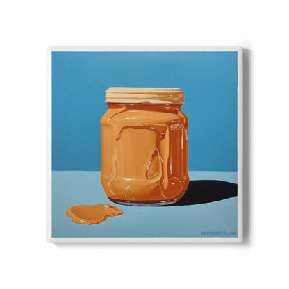 Peanut Butter Pop Ceramic Drinks Coaster – A Spoonful of Style 🥜💥