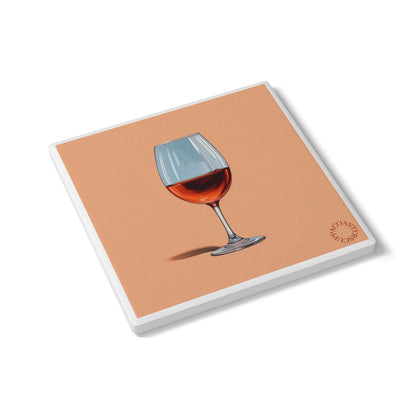 🍷 Dessert Wine Ceramic Coaster – Evening Pour