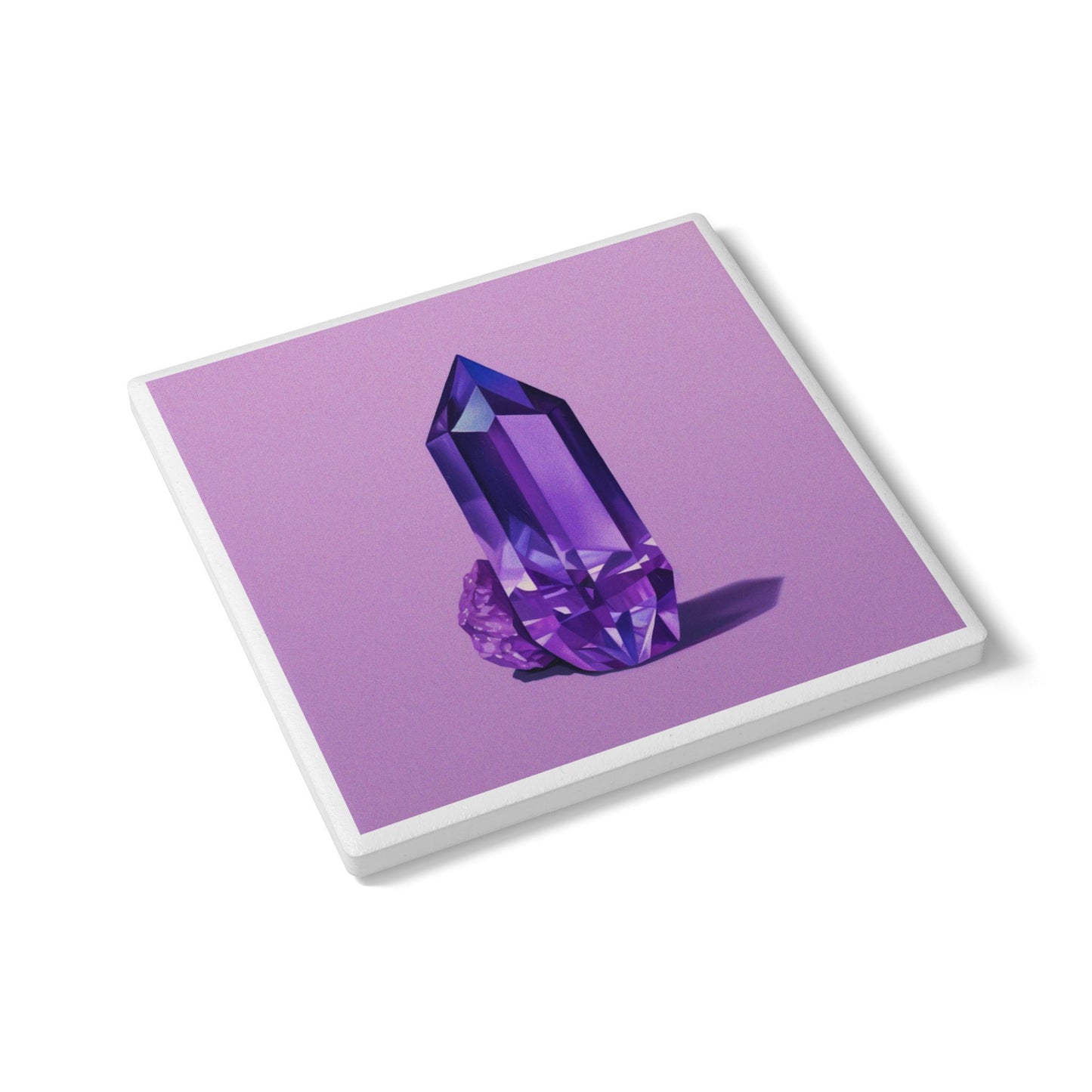 Amethyst Ceramic Drinks Coaster – Gemstone Home Décor