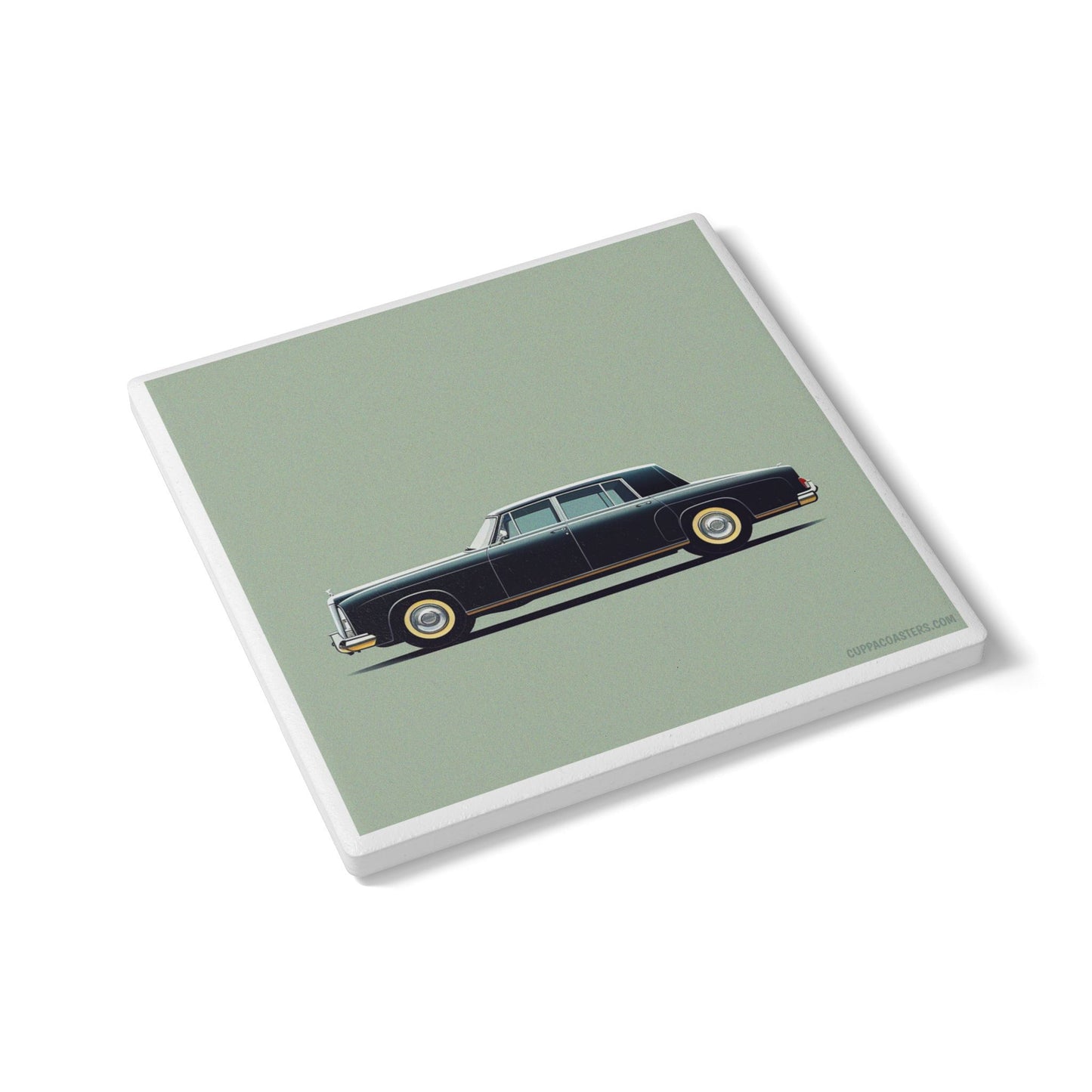 Classic Cruiser Ceramic Coaster – Vintage Ride Edition 🚘💙