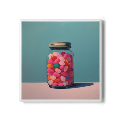 Jelly Bean Jar Ceramic Drinks Coaster – Sweet Style for Your Sip Station 🍬