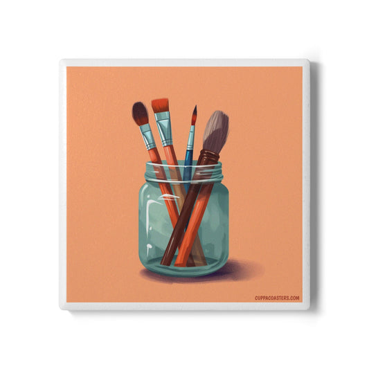 Sip & Sketch Ceramic Coaster – Studio Rituals Edition ☕🎨