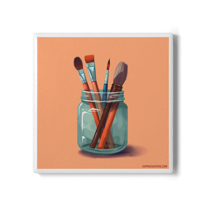 Sip & Sketch Ceramic Coaster – Studio Rituals Edition ☕🎨